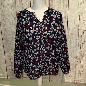 Talbots Black Long Sleeve Buttoned Blouse